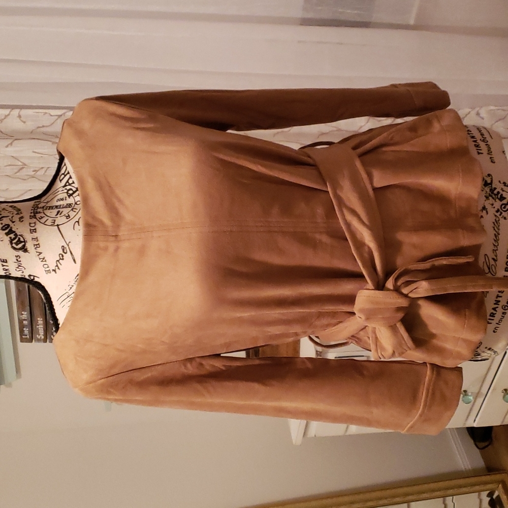 NWT Vegan Suede top